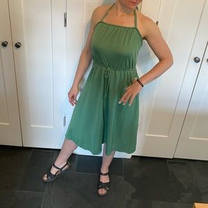 Green vintage 70s dress